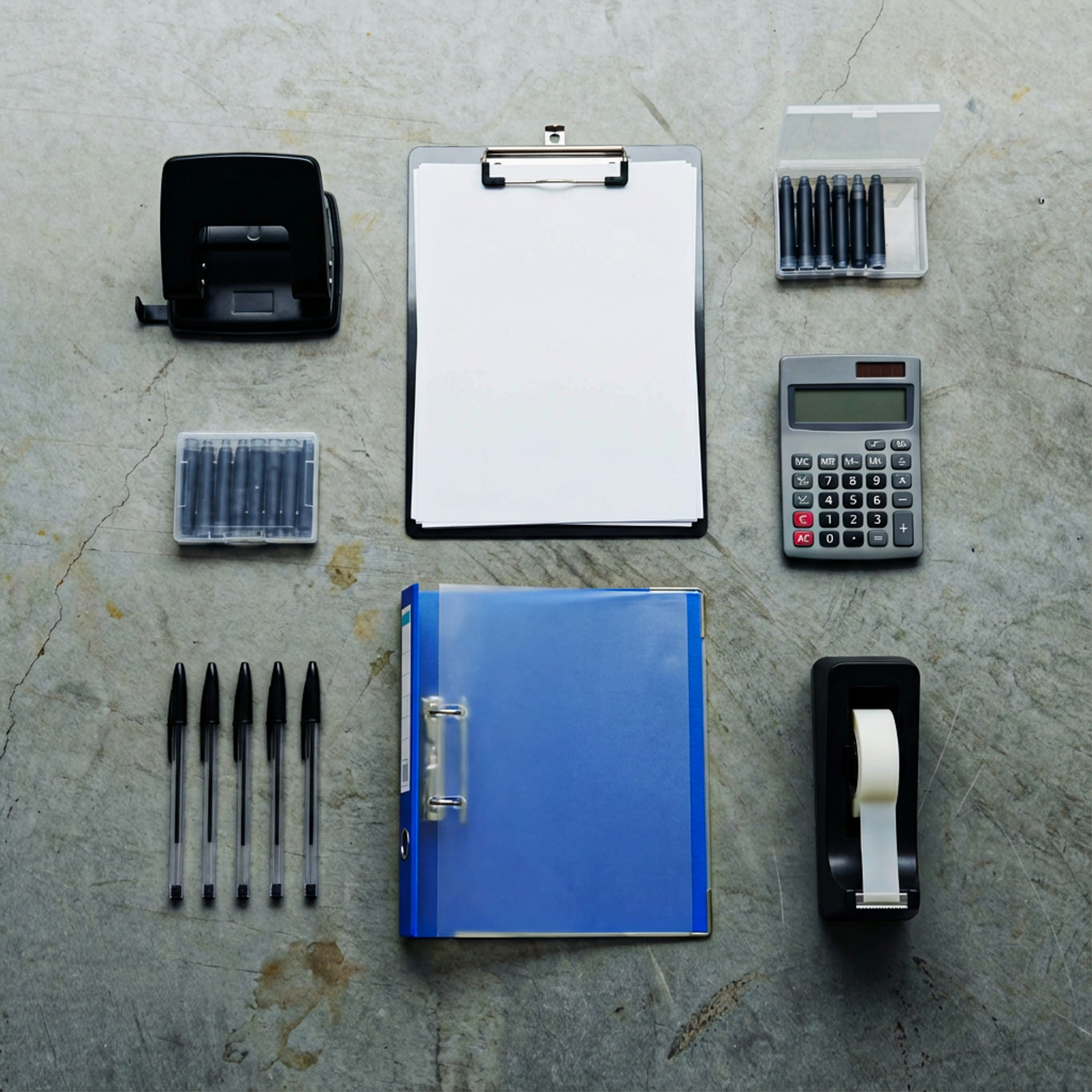 Firefly_Gemini Flash_Create a product category image for “Office Supplies” in the same visual style as the 678882