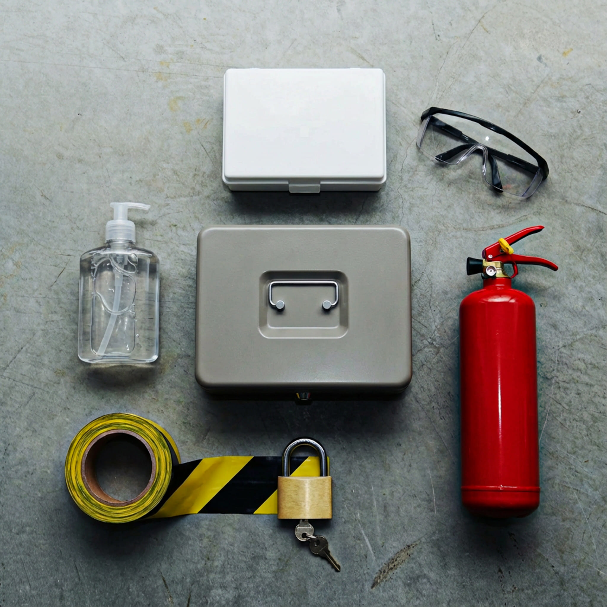 Firefly_Create a product category image for “Safety & Security” in the same visual style as t 678882